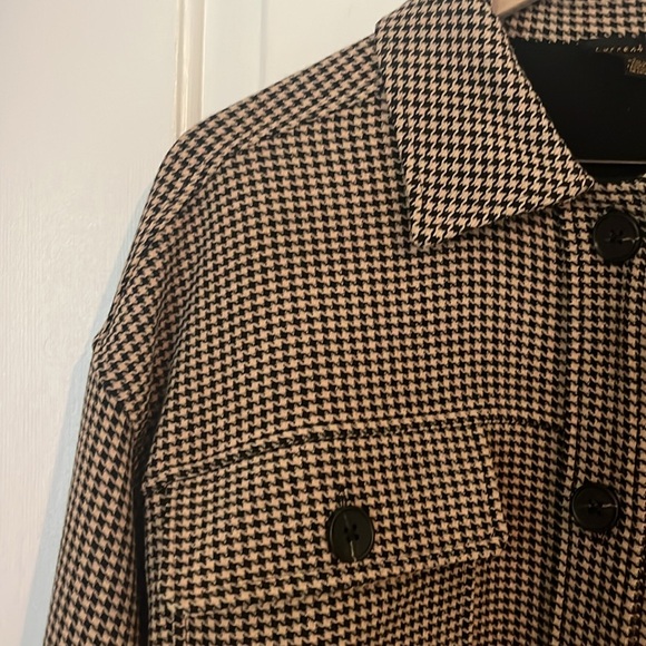 Anthropologie x Current Air | Houndstooth Printed Shirt Jacket Brown/Black Large - Picture 6 of 11